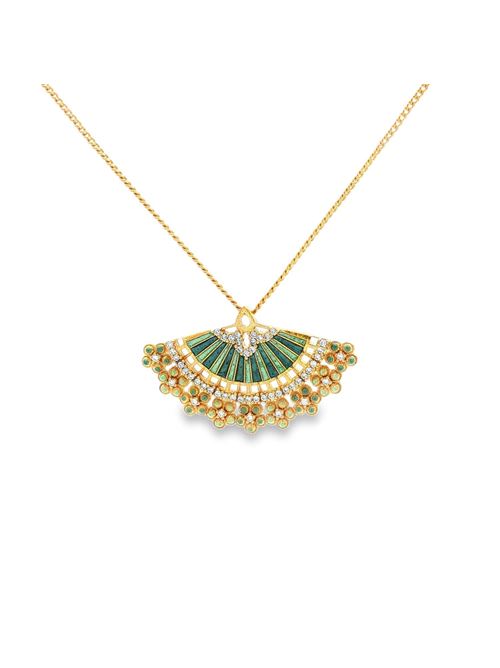 Diva gold crystal stones blue glazed necklace GOCCIAZZURRA JEWELS | CLDIVAOROVERDE
